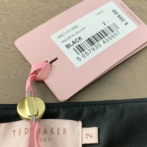 Ted Baker London ring detail faux leather mini skirt - Picture 2 of 3